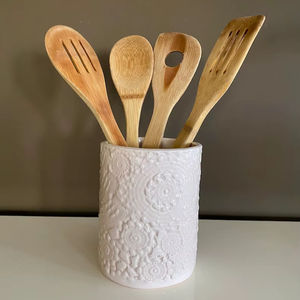 Recipiente para Utensilios de Cerámica Hecho a Mano |   Espacio de Almacenamiento para Espátulas y Cucharas de Cocina Grandes |   Decoración Elegante para Encimera - Product Image 1