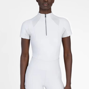 Chemise d'équitation avancée pour femmes, légère, à manches courtes, respirante, en tissu extensible, couche de base pour l'équitation, OEM - Product Image 1