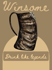 แก้วน้ำทำมือจากเขาควายดำสไตล์โมเดิร์นของ Rani Industries ขายดีที่สุด พร้อมหูจับ กันน้ำ เหมาะสำหรับตกแต่งงานแต่งงานและเป็นของขวัญ - Product Image 2