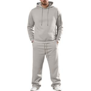 ชุดวอร์มมีฮู้ดพิมพ์ลายสำหรับผู้หญิงไซส์ใหญ่ สีพื้น ทรงปกติ ชุดออกกำลังกาย 2 ชิ้น ชุดวิ่ง ฤดูใบไม้ร่วง ฤดูหนาว - Product Image 1