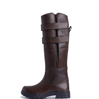 Bottes de polo équestre hautes bottes d'équitation en cuir conception durable et confortable pour un entraînement stable et une utilisation performante sur le terrain