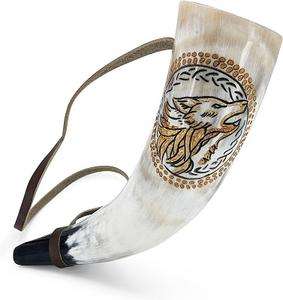 Best Selling Agate Blank Sublimation DIY Natural Buffalo Horn Mug Wood Hand Grip Viking Drinking Beer Mug Quality Cartoon PC - Product Image 6