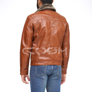 Chaqueta Trucker de Cuero Marrón Retro de Alta Calidad, Estilo Casual, Corte Ajustado, Prenda Exterior de Piel Vacuna, Estilo Vintage con Cierre de Botones - Product Image 6