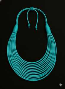 Green Cotton Thread <b>Chunky</b> Necklace Wax Cord Necklace Best Party ware Gift Necklace Designer Embroidery Women's Party <b>Jewellery</b> - Product Image 5