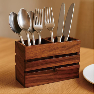 Cadeaux de Noël pour la maison, porte-couteaux de cuisine en bois <span class=keywords><strong>laqué</strong></span> <span class=keywords><strong>blanc</strong></span> rustique rectangulaire, artisanal, grande capacité, durable - Product Image 1