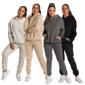 Conjuntos de Sudadera con Capucha y Pantalones Deportivos Unisex de Manga Larga, 100% Algodón, para Hombre y Mujer, Color Sólido, Ecológicos, Transpirables, con Tecnología de Secado Rápido en Cuatro Direcciones - Product Image 4