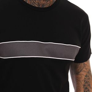 Nueva Camiseta de algodón 100% de peso pesado a la moda, Camiseta de cuello redondo acanalada de gran tamaño en blanco con impresión personalizada completa para hombres - Product Image 3