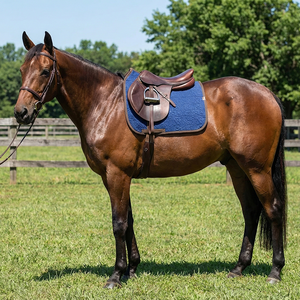 Manta de Silla de Doma Acolchada Azul Rey con Patrón Barroco, Forro de Malla, Relleno de Algodón y Espuma para Montar a Caballo y Entrenar - Product Image 4