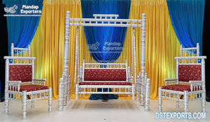 Musulmán Walima Nikah Escenario Decoración Columpio Boda DEL SUR DE LA India Mehndi Evento Columpio Boda musulmana Columpio dorado Venta de fábrica EE. UU. - Product Image 6