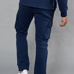 Men's Customizable 100% Cotton Mid Waist Casual Cargo Pants Breathable Joggers with Straight Side Pocket OEM Manufacturer - Product Image 3
