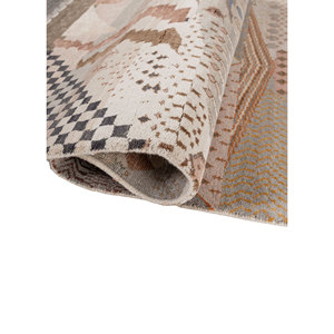 Manchaha Ivory Hand Knotted Wool & Bamboo Silk Rug Floral Pattern Modern Design Anti-Slip <b>Washable</b> for Teens Home Use-Les-2929 - Product Image 2