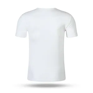 批发定制印花100% 涤纶白色黑色空白普通t恤短袖男女通用女式t恤