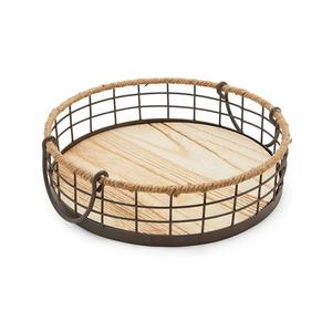 JUEGO DE 3 bandejas de madera para servir comida/té/vajilla de café bandeja decorativa de diseño maravilloso con marco de Metal negro - Product Image 6
