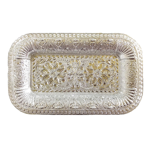 Bandeja para servir comida de tamaño personalizado de forma Rectangular bandeja de acero inoxidable decoración del hogar Vintage vajilla bandeja para servir comida - Product Image 1