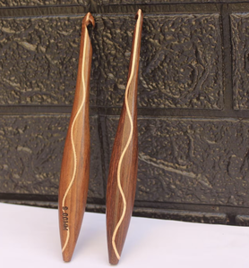 Crochets en bois crochets confortables ergonomiques 12 pièces ensembles de crochets ronds en bambou pour tricoter de l'Inde - Product Image 1