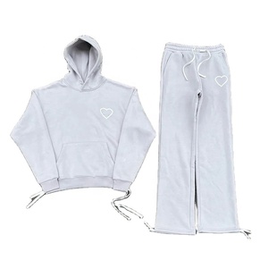 Survêtement pour hommes personnalisé 2 pièces sweat à capuche et jogging ensemble survêtement homme couleur unie jogging fabricants - Product Image 2