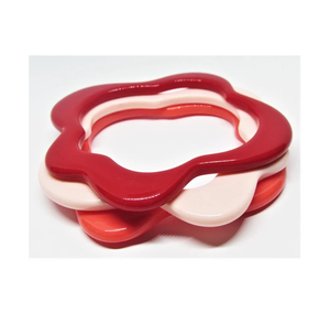 Brazalete de resina para mujer, estilo sencillo con diseño estampado de flores, decoración transparente de resina, producto a la venta - Product Image 6