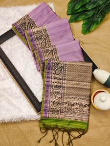 Sobre mais à couper le souffle Exclusif Couleur vive Type de bloc traditionnel Imprimé 5.5 MTR Chemisier saree pré-drapé longue longueur - Product Image 5