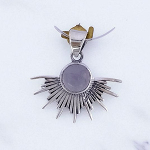Original céleste Sunburst Design pendentif en argent Sterling 925 avec pierres précieuses bijoux fins pour les femmes en vrac en gros - Product Image 3