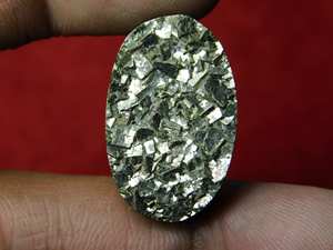 Cabujones Druzy de pirita dorada, piedras preciosas sueltas, 100% piedras sueltas naturales de alta calidad, aspecto impresionante, fabricación de joyas, 42Cts. 25*15 MM - Product Image 4