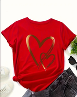 Vente chaude vêtements pour femmes feuille imprimé col rond T-Shirt décontracté à manches courtes T-Shirt pour femmes