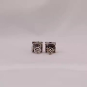 Luxury Moissanite <b>Stud</b> <b>Earrings</b> with Screw Back Iced Out Hip Hop Jewelry Diamond <b>Earrings</b> Set for Men and Women - Product Image 6