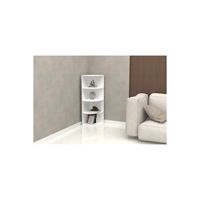 Étagère d'angle multifonctionnelle et bibliothèque blanche au design scandinave, quatre niveaux, solution de rangement démontable