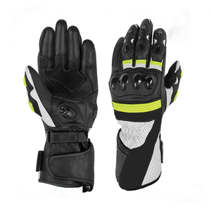 Gants de course à vélo en cuir véritable respirant pour le sport en gros, protection complète des doigts, gants de moto - Product Image 1