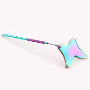 Espejo de maquillaje de aumento grande de acero inoxidable con mango largo Punta puntiaguda Herramientas de control de pestañas para pestañas de volumen - Product Image 2