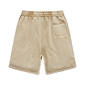 Custom 100% Cotton Acid Wash <b>Shorts</b> for <b>Men</b> Quick Dry Summer Casual Streetwear Vintage Sun Faded Look Solid Pattern <b>Men's</b> <b>Shorts</b> - Product Image 6