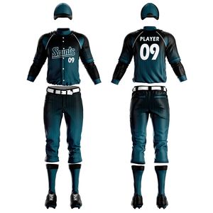 Vente en gros 100% polyester Ensemble de vêtements de sport de baseball et de softball pour hommes Logo personnalisé imprimé Design uniforme respirant de haute qualité - Product Image 2