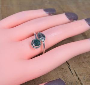 Bague en argent style bohème faite à la main bijoux en argent sterling 925 émeraude pierre précieuse tendance bague bijoux pour femmes cadeau pour elle - Product Image 4