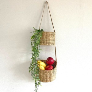 Cesta de frutas de hierba marina tejida, cestas colgantes de hierba marina, contenedor funcional para almacenamiento de verduras - Product Image 2