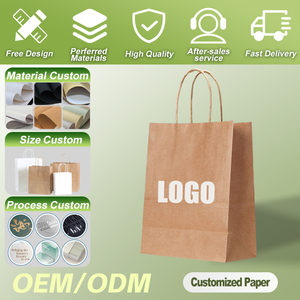 Sac de shopping en papier kraft écologique avec logo personnalisé KAKA, avec poignées torsadées, sac d'emballage cadeau recyclable coloré - Product Image 3