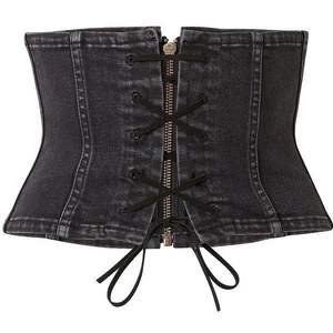 Corset moderne Haut en denim Mode basique Décontracté Chic Moderne Slim-Fit Vintage Charm Light Wash Intemporel Structuré - Product Image 3