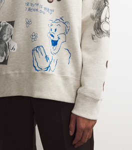 เสื้อสเวตเตอร์ลายกราฟิกสีเบจใส่ได้ทั้งชายและหญิงพร้อมลายการ์ตูนและหมีทรงโอเวอร์ไซส์แบบลำลองสำหรับฤดูใบไม้ร่วง - Product Image 6