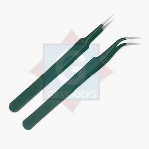 Pinzas para Extensión de Pestañas de Acero Inoxidable de Alta Calidad, Color Gris, Venta al por Mayor, Color Personalizado GE-2021-93, 3 Meses de Garantía - Product Image 1
