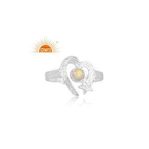 Best Selling Fine <b>Sterling</b> <b>Silver</b> Natural Ethiopian Opal Gemstone <b>Adjustable</b> <b>Ring</b> Custom Jewelry Manufacturer - Product Image 2
