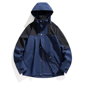 Chaqueta cortavientos para hombre, ligera, con cremallera, con capucha, impermeable, a prueba de viento, ropa deportiva informal, abrigo para correr o senderismo - Product Image 2