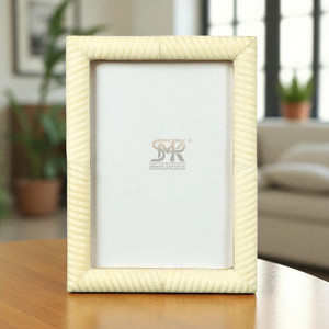 Sea Siren Ligeia Pattern Modern Handmade Bone Inlay for Photo <b>Frame</b> Cream Finish Tabletop Wall Mount Customizable Bedroom - Product Image 1