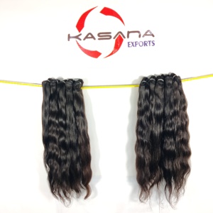 Vente en gros de cheveux humains à double trame à cuticule alignée 100% paquets indiens naturels bruts non traités pour femmes noires - Product Image 2
