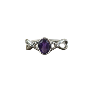 Plata de Ley 925, la mejor calidad, el mejor diseño, regalo de boda, Plata estampada 925, piedras preciosas hechas a mano, anillo giratorio de amatista, joyería - Product Image 1