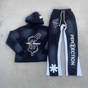 Ensemble de survêtement d'hiver unisexe de haute qualité avec sweat-shirt à capuche et pantalon de jogging avec logo personnalisé 100% coton Vêtements de sport - Product Image 2