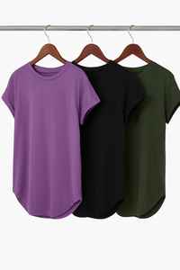 เสื้อยืดลำลองสีม่วงสำหรับผู้หญิง ใส่ได้ทุกฤดู ไซส์พลัส ระบายอากาศ แห้งเร็ว เป็นมิตรกับสิ่งแวดล้อม สวมใส่สบาย แขนสั้น - Product Image 5