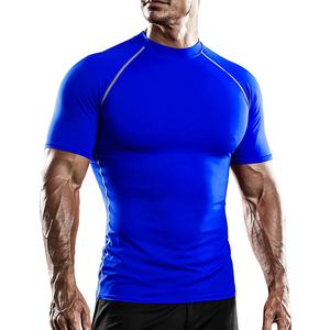 2024 hommes Gym Compression chemise à manches courtes de haute qualité Logo personnalisé vêtements de sport respirant tricoté tissu Slim Fit - Product Image 3