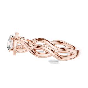 Bague de fiançailles pour femme avec halo de diamants de laboratoire ronds de 0,79 CT, VVS-VS EF CVD, or 18 carats, 14 carats, 10 carats et argent 925, rose - Product Image 6