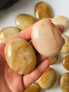 Pierres de paume en aventurine jaune naturelle, vente en gros, polies, de haute qualité, Feng Shui, pierre de paume ovale de guérison - Product Image 6