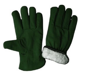 Full White Fleece Lining Cold Resistant Cowhide Grain Leather <b>Driver</b> <b>Gloves</b> Quality Leather Industrial Safety Protection <b>Gloves</b> - Product Image 6