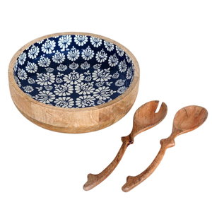 Ensemble de saladiers en bois d'acacia de qualité supérieure, grand format, avec ustensiles de service, 3 pièces, bols en bois massif pour servir et mélanger, pour la cuisine et la salle à manger - Product Image 4