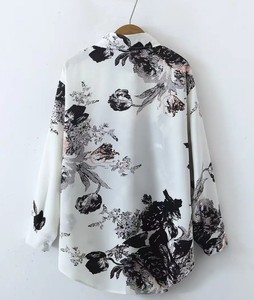 Camisa informal con estampado elegante para mujer para Primavera Verano transpirable con bordado y decoración de botones Colocación del logotipo frontal - Product Image 2